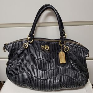 Vintage Coach Madison Gathered Leather Satchel